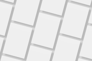 Floating blank paper for mockup. 3D Render.