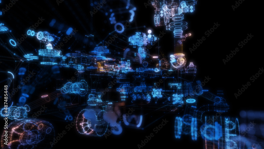 Poster abstract technology particles mesh background