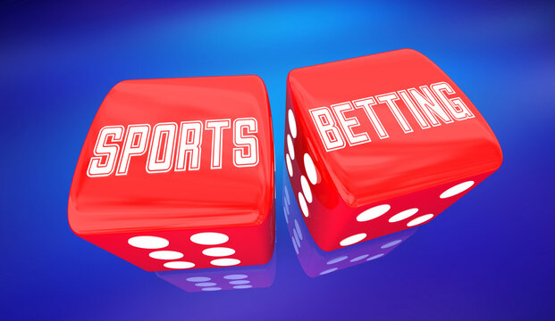 Sports Betting Dice Roll Gamble Game Casino Wager Win Jackpot 3d Illustration