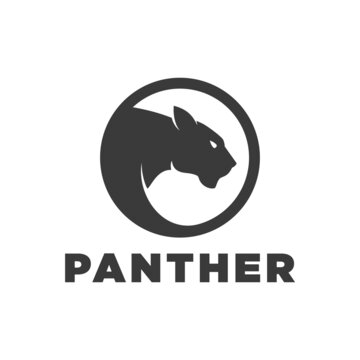 Jaguar Lion Panther head silhouette logo design