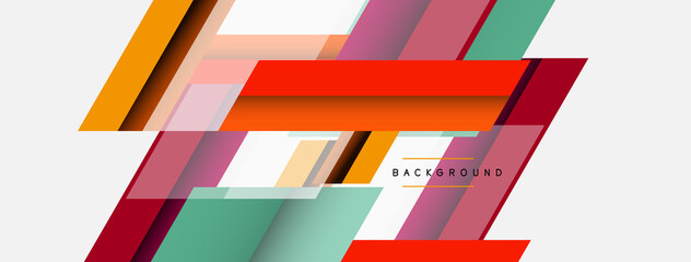 Vector background. Abstract overlapping color lines design with shadow effects. Illustration for wallpaper banner background or landing page