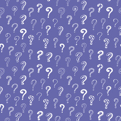 question mark seamless pattern hand drawn doodle, vector. wallpaper, textile, wrapping paper, background.