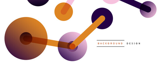 Abstract background. Round dots connected by lines. Trendy techno business template for wallpaper, banner, background or landing