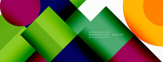 Obraz premium Beautiful abstract background. Circles, triangle shapes, and squares. Minimal geometric template for wallpaper, banner, background or landing