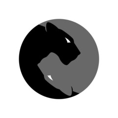 jaguar panther 2 head logo design vector © ellistya