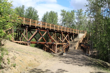 Fototapeta na wymiar old wooden bridge