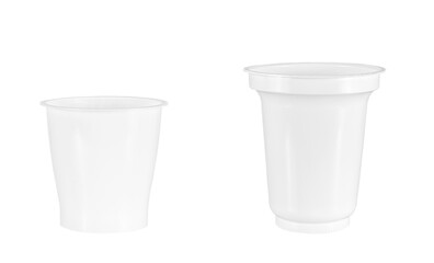 White Empty Disposable Plastic Cup. File With Clipping Path.