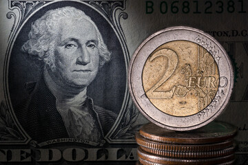 Euro and Dollar Exchange Rate Coin And Bill Relationship Macro