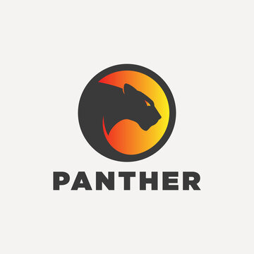 jaguar panther head logo design vector