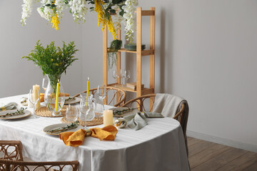 Stylish table setting in dining room