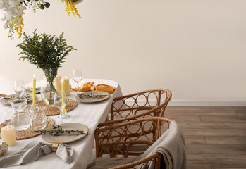 Stylish table setting in dining room