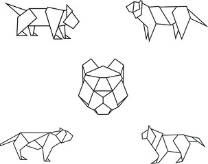 tiger origami geometric