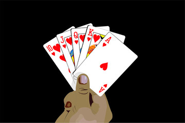 Royal flush combination in casino poker