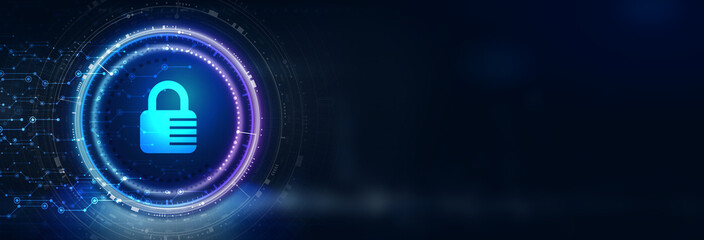 Cyber security data protection business technology privacy concept. 3D illustration