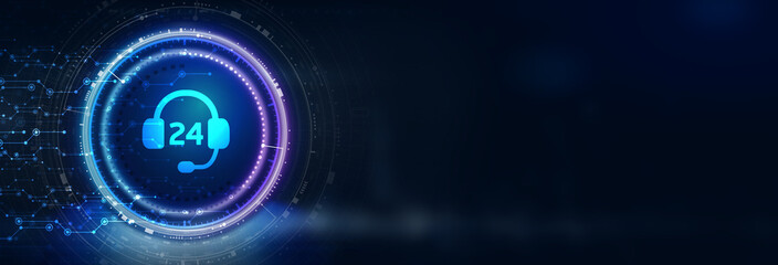 Business, Technology, Internet and network concept. Technical Support Center customer service.. 3D illustration