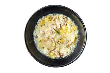 soup chicken meat vegetable broth and rice fresh healthy meal food diet still life snack on the table copy space food background rustic 