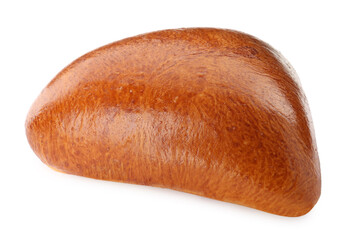 One delicious baked patty on white background