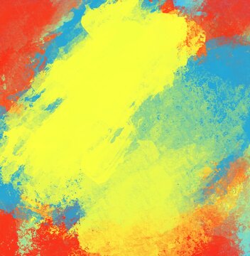 Abstract colorful background blue blue red yellow orange rainbow colors with hand drawn oil paint texture or grunge suitable for any print or website decoration © Екатерина Анисимова