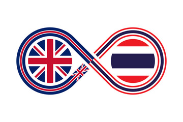 unity concept. english and thai language translation icon. vector illustration isolated on white background