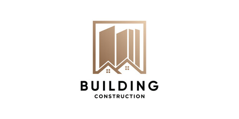 Building construction logo design with creative concept