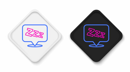 Line Sleepy icon isolated on white background. Sleepy zzz talk bubble. Colorful outline concept. Vector