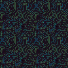 Seamless pattern with abstract gradient lines on a dark background