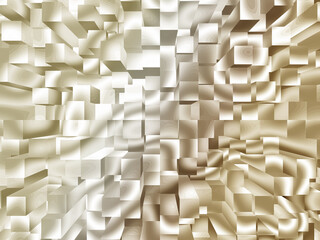 gold metal 3b cubes abstract background