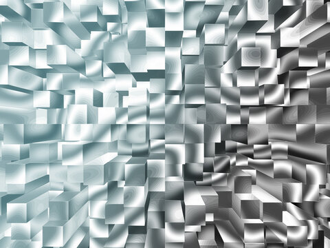 serebro, chromium metal 3b cubes abstract background