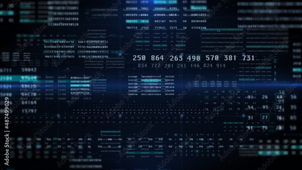 Poster HUD UI Code Monitoring Data Statistic Simulation Concept Display Background.