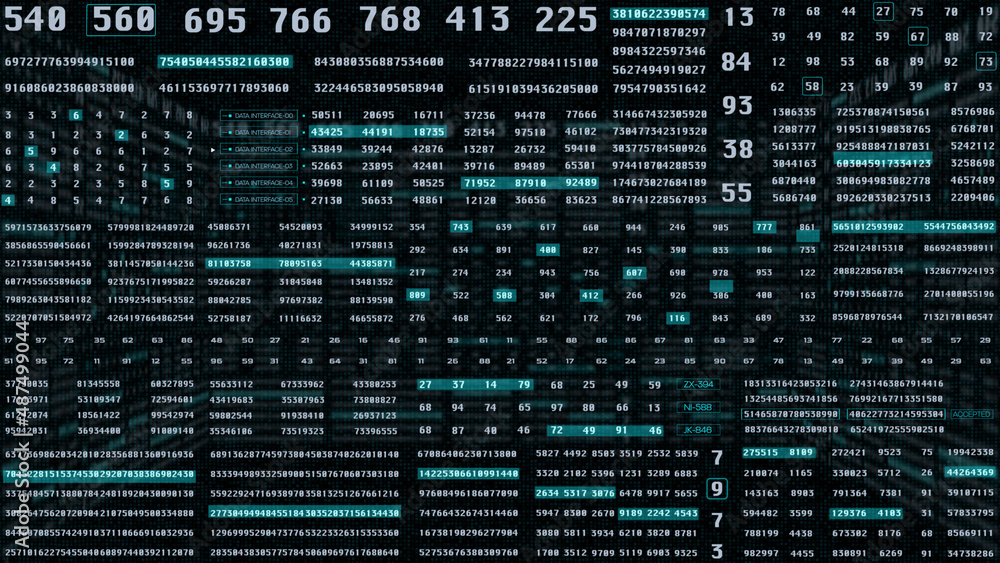 Poster HUD UI Digital Display Statistics Data Sampling Analysis Simulation Illustration Illustration.