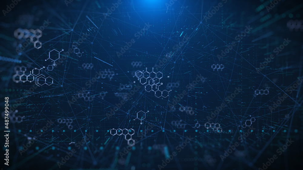 Poster Technology Chromosome Symbols Futuristic Element Data System Line Network Monitoring System Background.