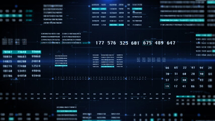 HUD Cyber Statistic Decimal Number Data Sampling Monitoring Control Display Illustration Background