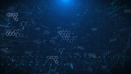 Technology Chromosome Symbols Futuristic Element Data System Line Network Monitoring System Background.