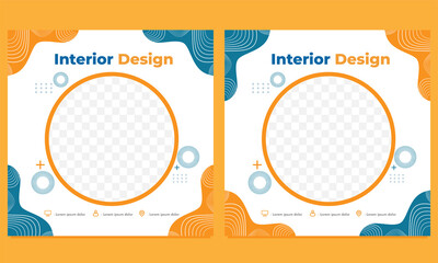 abstract hand drawn social media post template