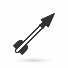 Grey Medieval arrow icon isolated on white background. Medieval weapon. Vector