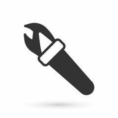 Grey Torch flame icon isolated on white background. Symbol fire hot, flame power, flaming and heat. Vector