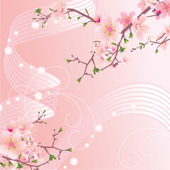 Obraz na płótnie Canvas sakura wave abstract background