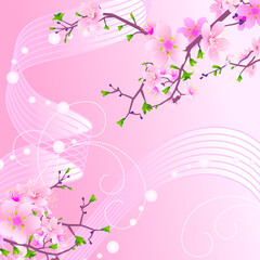 Obraz na płótnie Canvas cherry blossom branch pink abstract illustration