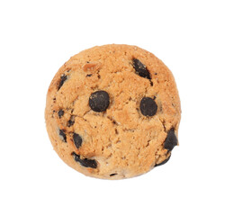 Delicious chocolate chip cookie isolated on white
