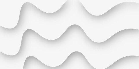 abstract curve wave pattern 3d papercut white background. Seamless smooth lines curve to form a surface of light and shadow as a concept of architectural background. 