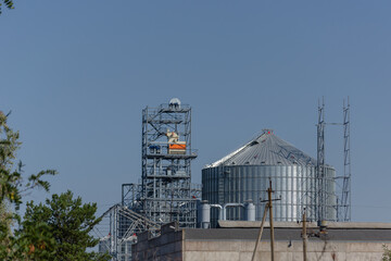 Industrial construction site. Installation of a modern elevator.