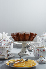 English tea party with cake