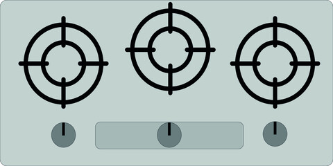 Fototapeta premium Gas stove icon or image vector illustration.