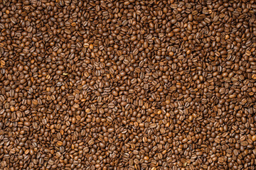 Background from fresh roasted aromatic coffee beans.