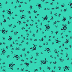 Black Web camera icon isolated seamless pattern on green background. Chat camera. Webcam icon. Vector