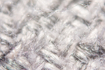Close-up of detail of textile fiber gray blankets