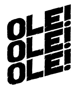 OLE OLE OLE! Typography logo design emblem.  Digital typography logo illustration set.
