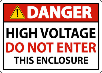 Danger High Voltage Do Not Enter Enclosure Sign
