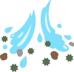 水で洗い流される老廃物のイメージ