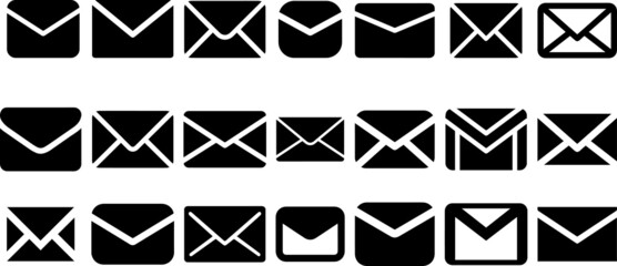 Mail icon. email signs in flat style. Mail message icons. Received mail icon. Secure messages checkmark